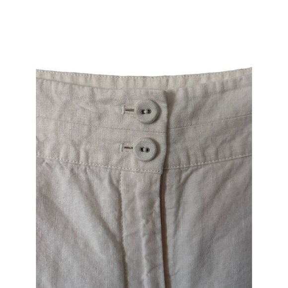 J. Jill Cream Linen Button Zip Fly Wide Leg Beachy Coastal Pants Size 18 Summer - Picture 2 of 16